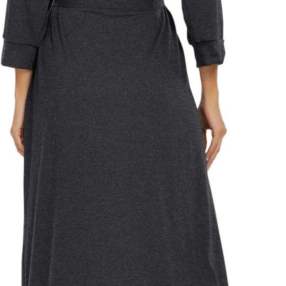 Women Kimono Robes Long Knit Bathrobe Lightweight Soft Knit Sleepwear V-neck Cas - Picture 5 of 5